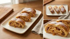 Rychlý jablečný závin z listového těsta: křupavý povrch, šťavnatá náplň