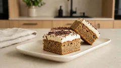 Ořechové kostky s vanilkovým krémem na plech: vláčné a krásně se krájí