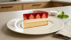 Jahodové řezy s vanilkovým krémem a želé – svěží moučník na plech