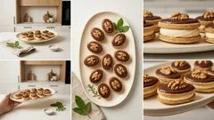 Ořechové oválky s bílkovo-máslovým krémem: vánoční cukroví, které drží tvar