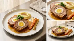 Pečená sekaná plněná vejci: šťavnatá, drží tvar a na řezu vypadá skvěle