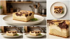 Hrnková dvoubarevná buchta s tvarohem: mramorový efekt a vláčný střed