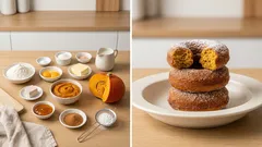 Pečené dýňové donuty s meruňkovým džemem a skořicí – nadýchané kynuté doma