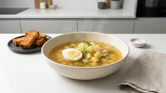 Poctivá česnečka s bramborem, vejcem a sýrem – česnek ve dvou vlnách