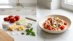 Letní rajčatový salát s cibulí a zakysanou smetanou – hotový za pár minut