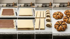 Čokoládové květinky z listového těsta: křupavé pečivo ke kávě za 20 minut