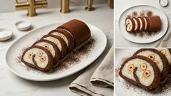 Nepečená kokosová roláda s lískovými oříšky: hotová za chvíli a krásná v řezu