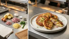 Bramborové placičky se šunkou a sýrem: rychlá večeře ze zbylých brambor