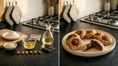 Sezamové sušenky s čokoládou a mandlí: křehké, rychlé a efektní na pohled