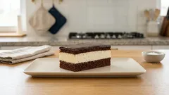 Míša řezy na plech: vláčný kakaový korpus, bohatý tvarohový krém a čokoláda